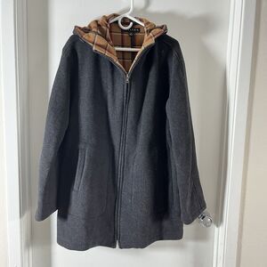 Gallery Size M Womens Wool Hooded Charcoal Beverly Jacket Serape